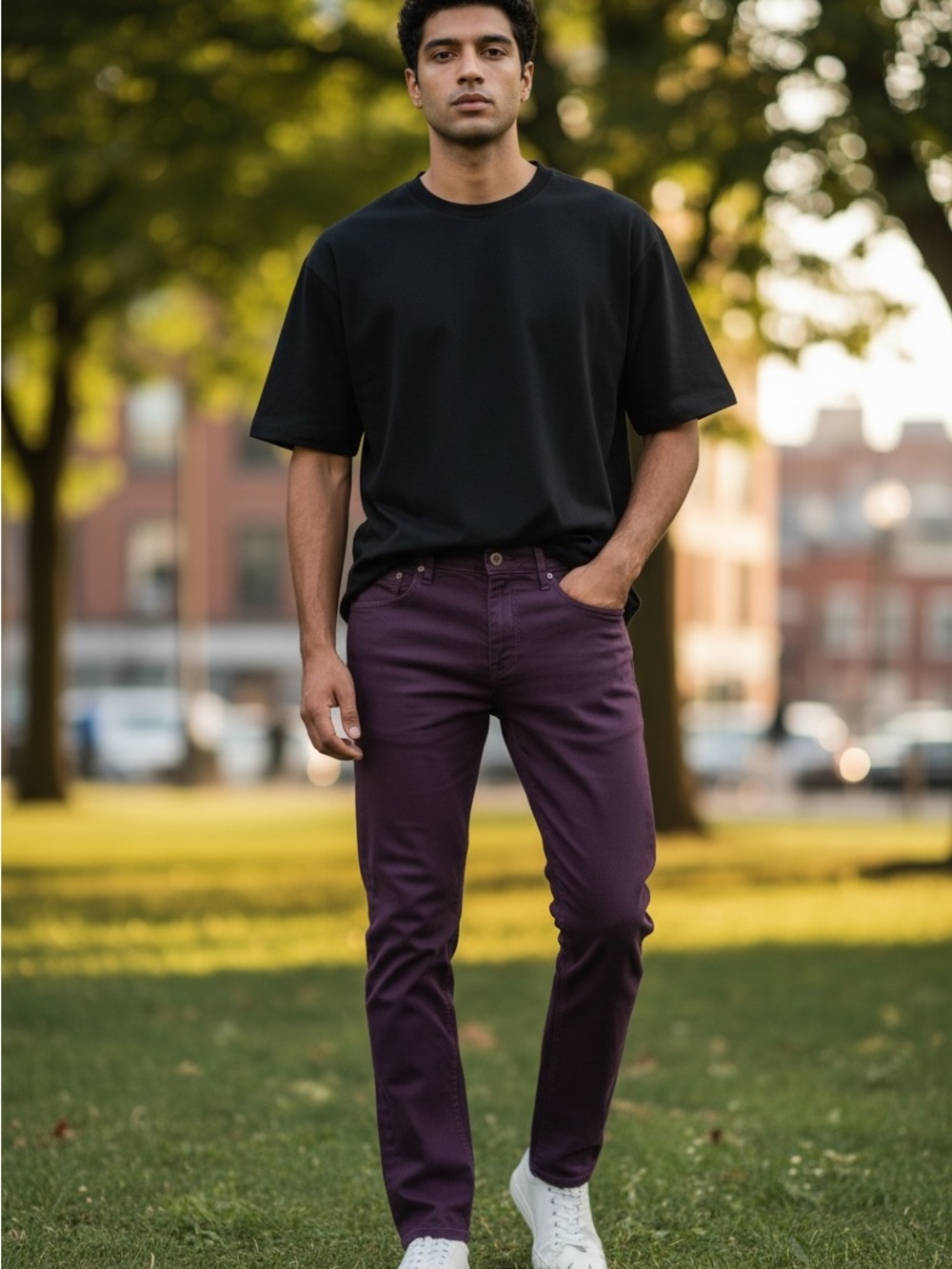 Burberry Slim Jeans in Deep Plum